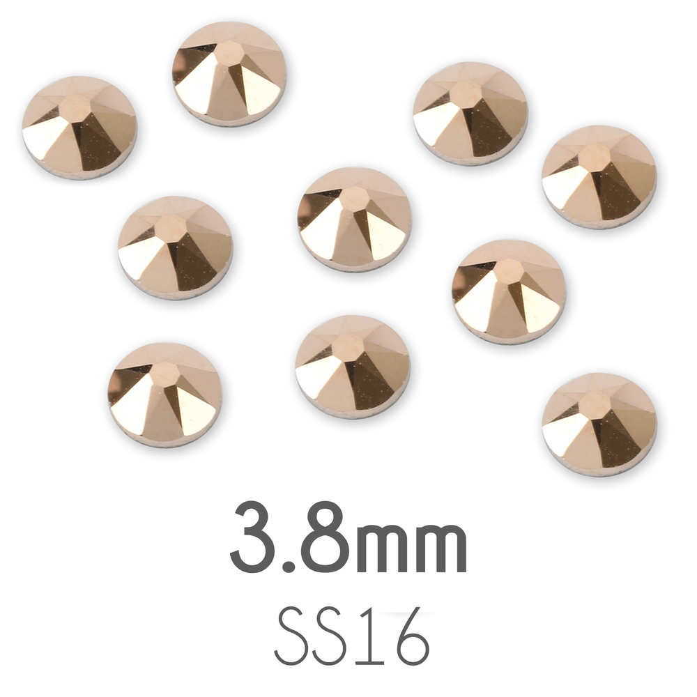 Beads & Swarovski Crystals 3.8mm Swarovski Flat Back Crystals, Rose Gold, Pack of 20
